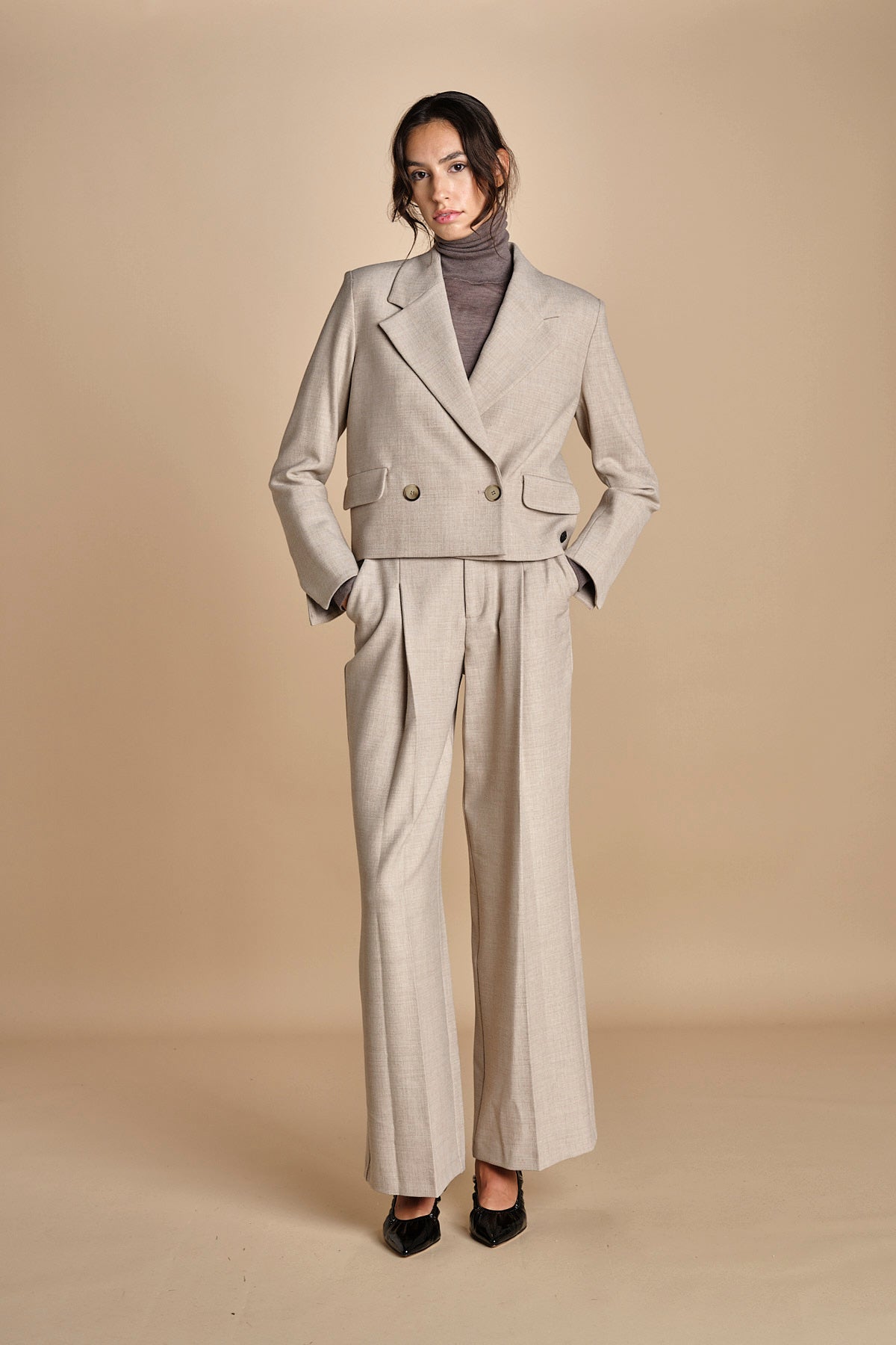 pantalone con pinces GRACE F25-040 092 DRIFWOOD oscar 