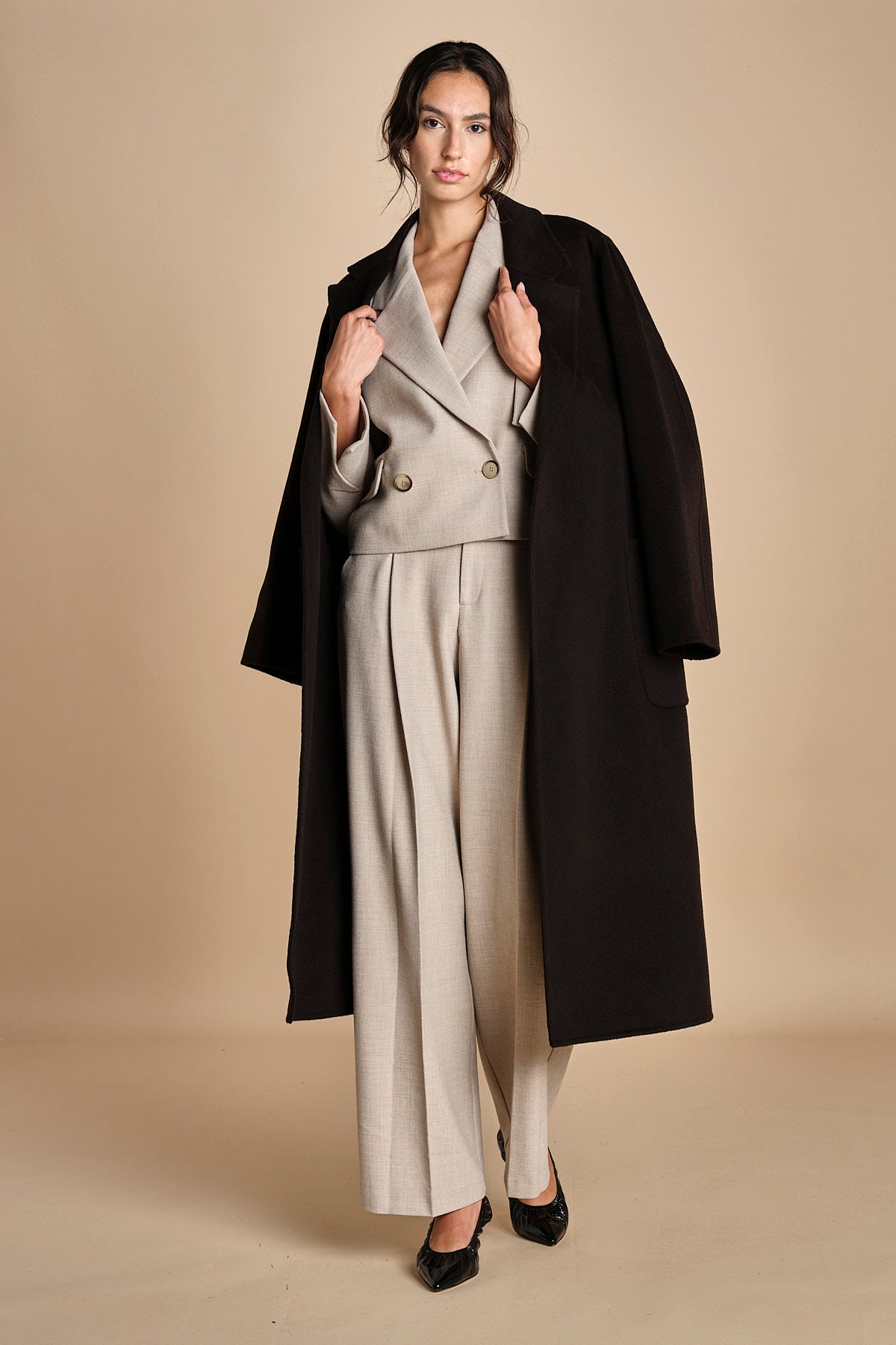 pantalone con pinces GRACE F25-040 092 DRIFWOOD oscar 