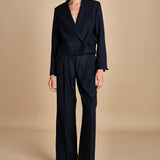 giacca cropped MASE F25-043 013 MIDNIGHT BLUE oscar 