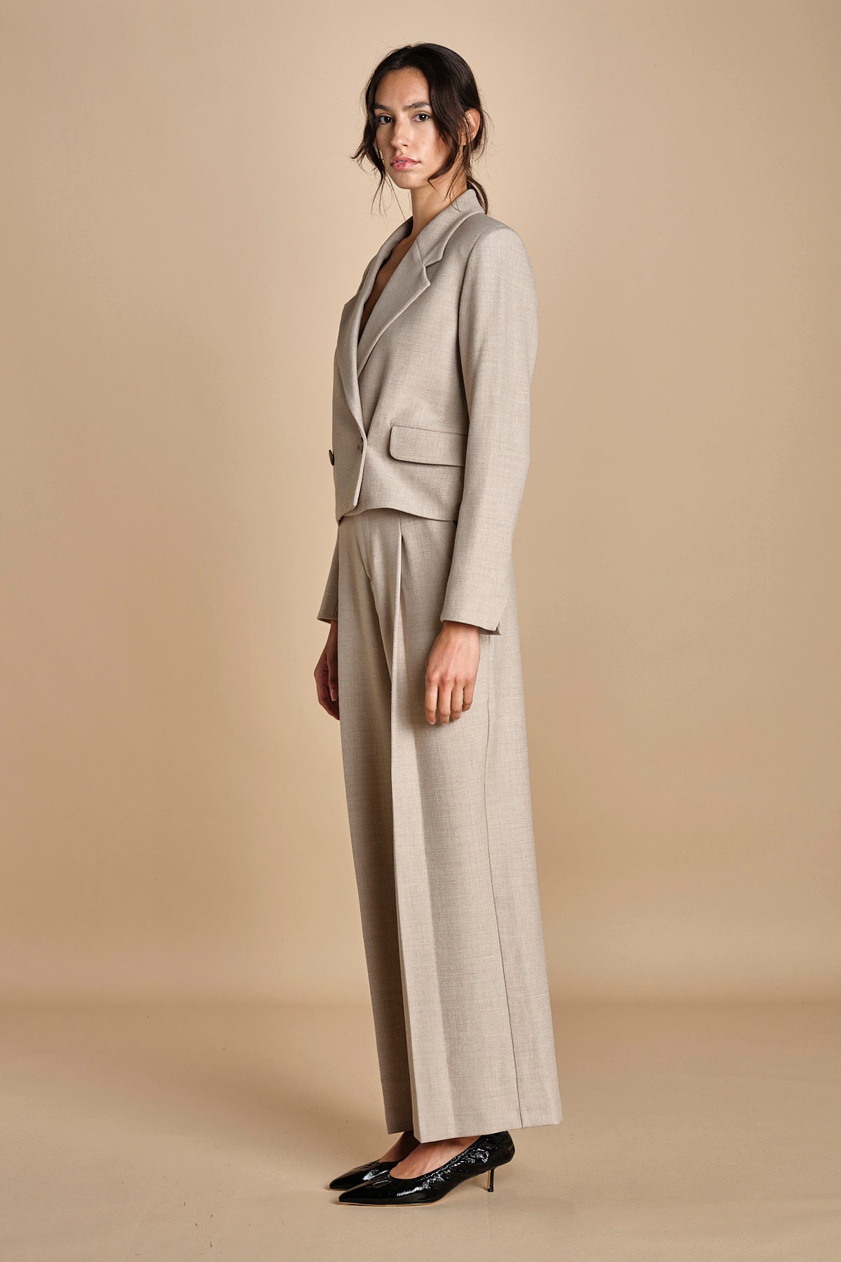 giacca cropped MASE F25-043 092 DRIFWOOD oscar 