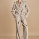 giacca cropped MASE F25-043 092 DRIFWOOD oscar 