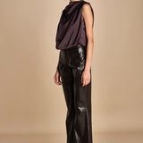 pantalone in ecopelle TRIFF F25-080 030 CHOCOLATE oscar 