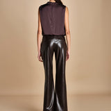 pantalone in ecopelle TRIFF F25-080 030 CHOCOLATE oscar 