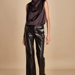 pantalone in ecopelle TRIFF F25-080 030 CHOCOLATE oscar 