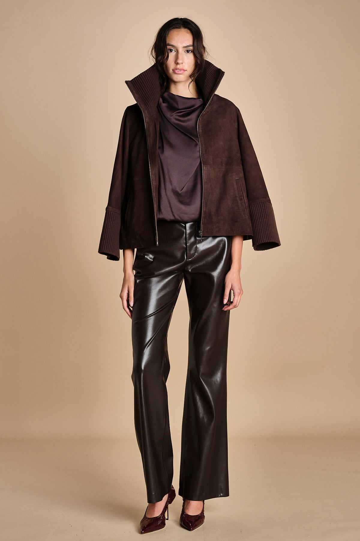 top senza manica con drappeggio TUX F25-141 039 CHOCOLAT oscar 