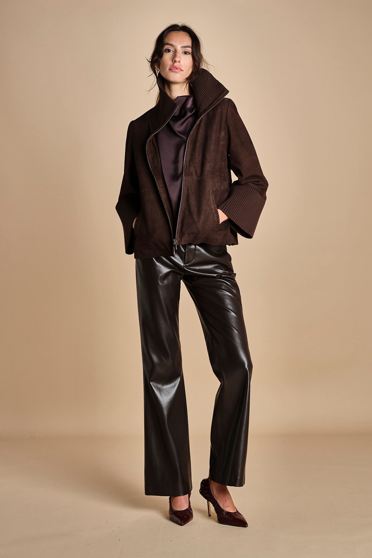 top senza manica con drappeggio TUX F25-141 039 CHOCOLAT oscar 