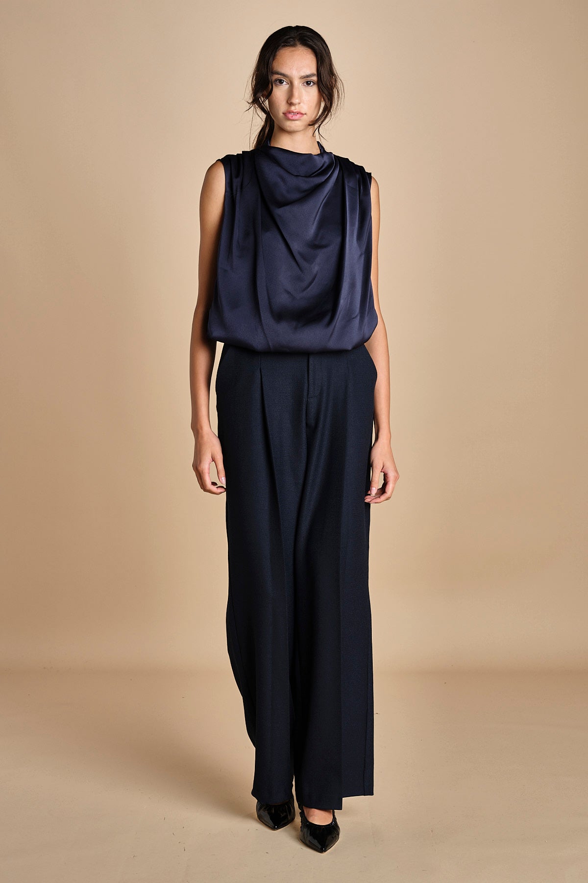 top senza manica con drappeggio TUX F25-141 292 MIDNIGHT oscar 