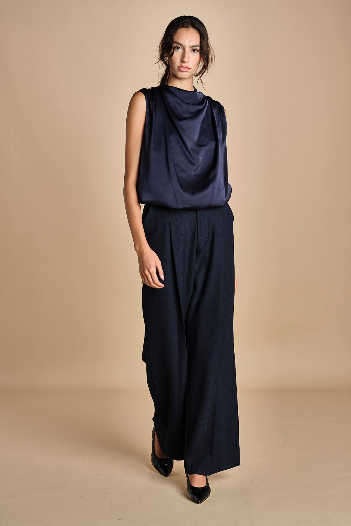 top senza manica con drappeggio TUX F25-141 292 MIDNIGHT oscar 