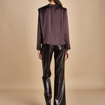 camicia con drappeggio TULLAH F25-142 039 CHOCOLATE oscar 