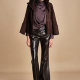 camicia con drappeggio TULLAH F25-142 039 CHOCOLATE oscar 