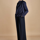 camicia con drappeggio TULLAH F25-142 292 MIDNIGHT oscar 