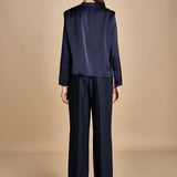 camicia con drappeggio TULLAH F25-142 292 MIDNIGHT oscar 