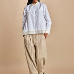 camicia con bordi a contrasto LS SHIRT W FLOUNCE 21705LCE WH100 WHITE phillip lim 