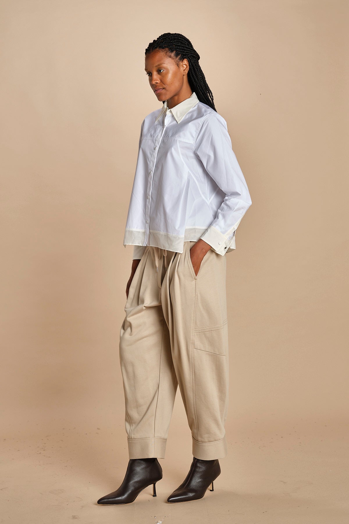 camicia con bordi a contrasto LS SHIRT W FLOUNCE 21705LCE WH100 WHITE phillip lim 
