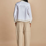 camicia con bordi a contrasto LS SHIRT W FLOUNCE 21705LCE WH100 WHITE phillip lim 