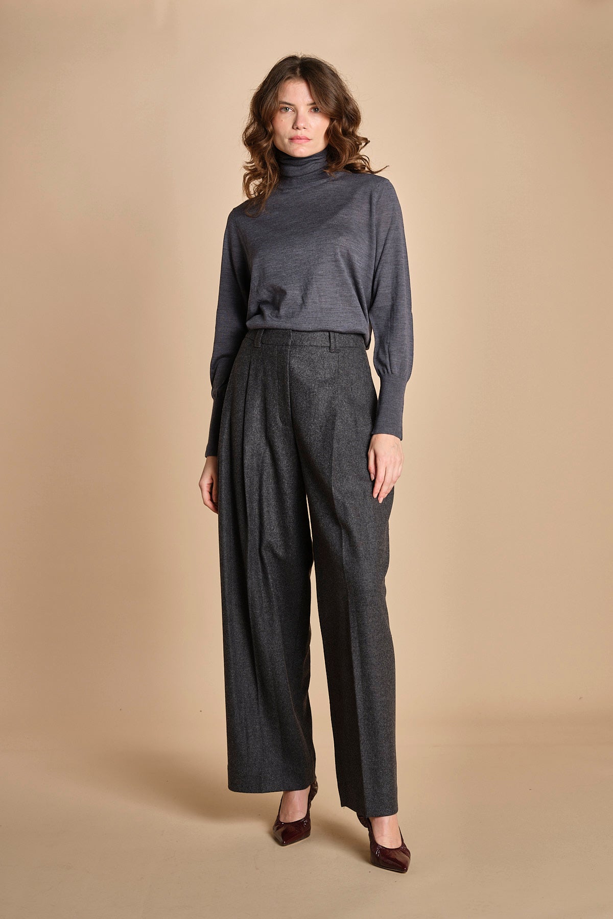 pantalone in flanella con pinces FLANNEL TAILORING 5101FLT CHACROLAT CH023 phillip lim 