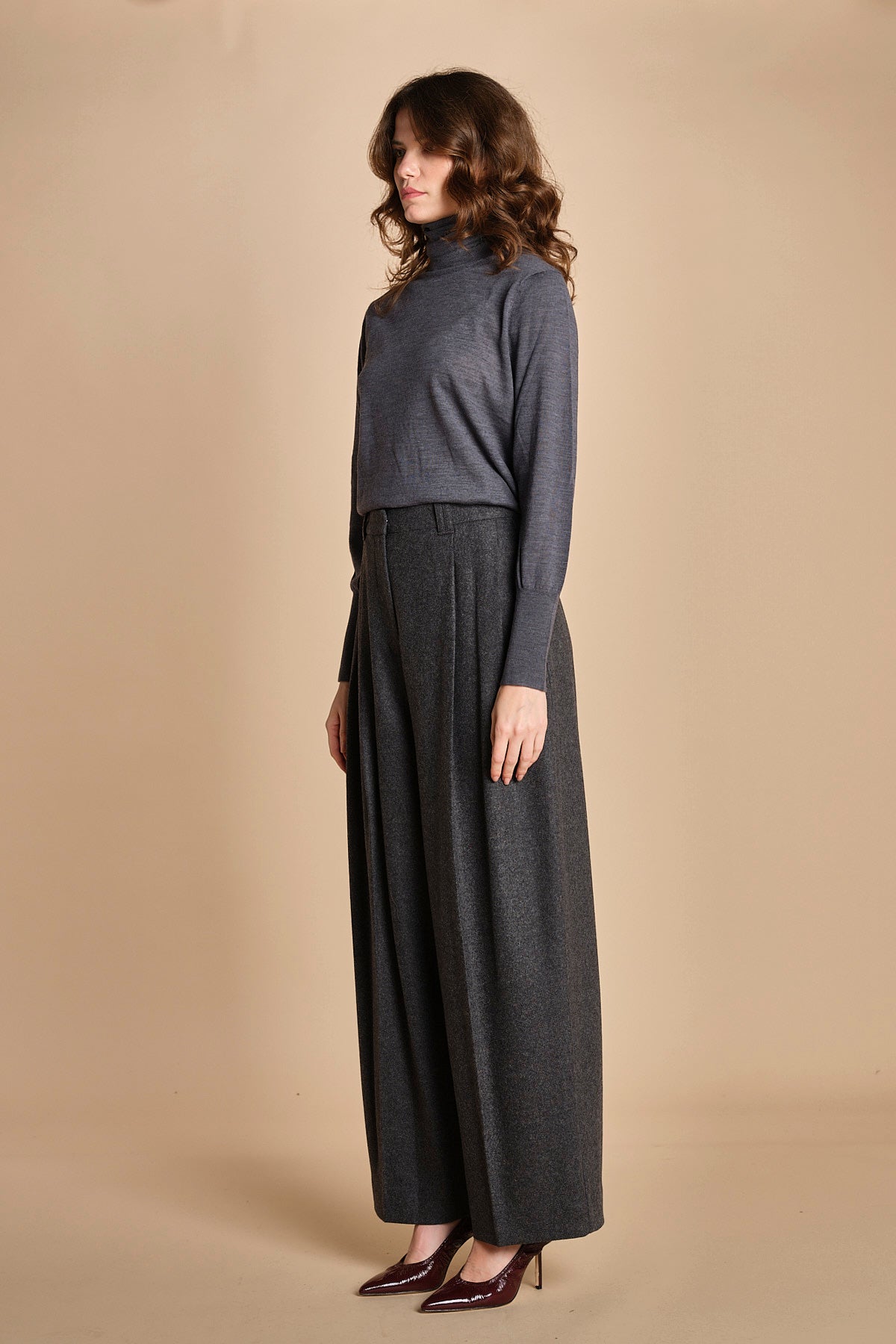 pantalone in flanella con pinces FLANNEL TAILORING 5101FLT CHACROLAT CH023 phillip lim 
