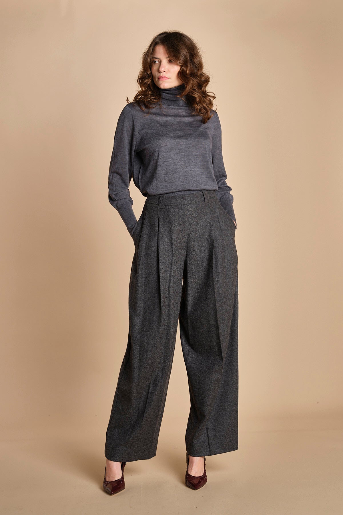 pantalone in flanella con pinces FLANNEL TAILORING 5101FLT CHACROLAT CH023 phillip lim 