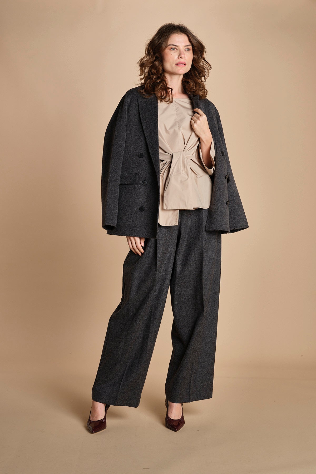 pantalone in flanella con pinces FLANNEL TAILORING 5101FLT CHACROLAT CH023 phillip lim 
