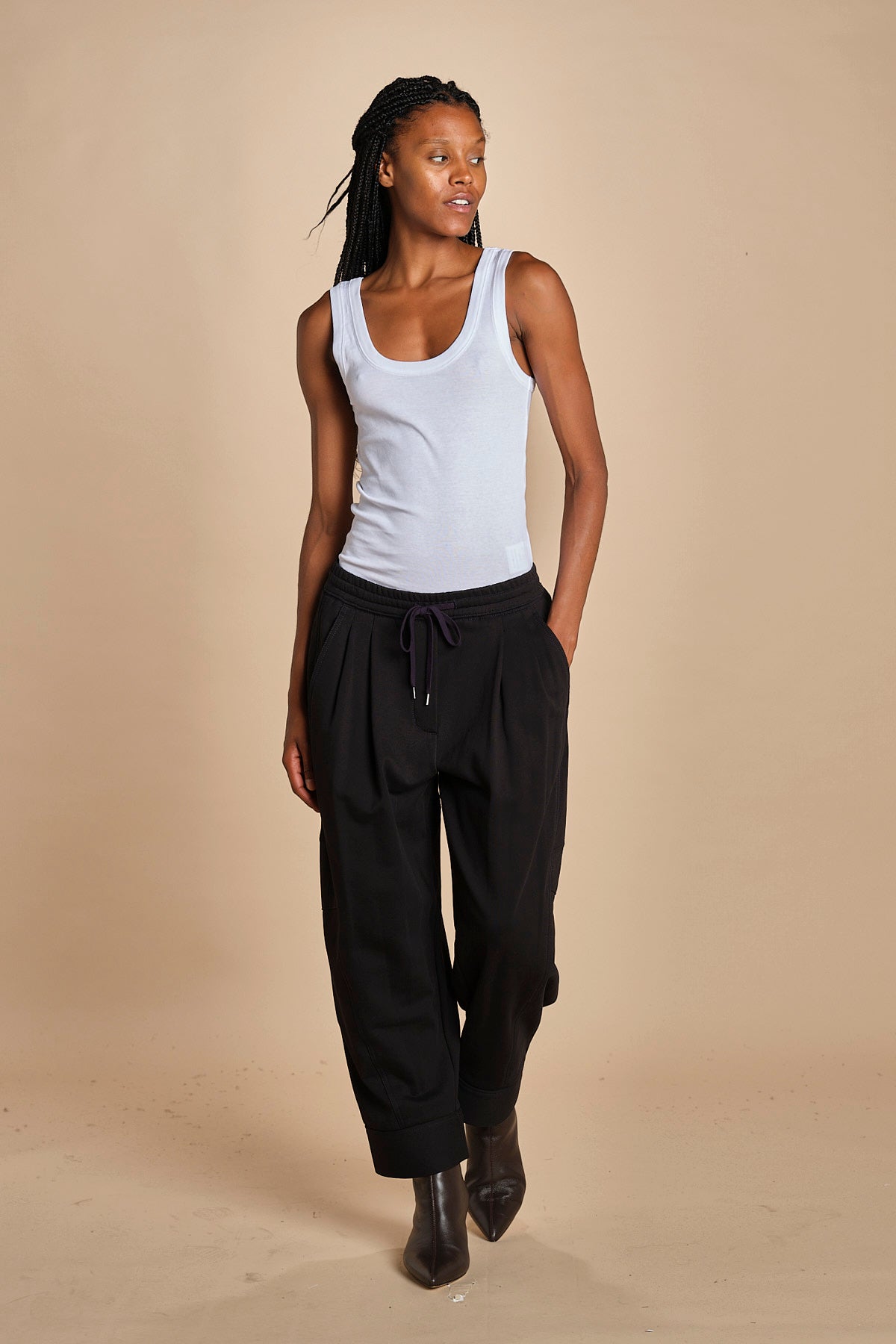 pantalone in felpa con pinces CURVED WIDE LEG 51321UFT MI401 phillip lim 