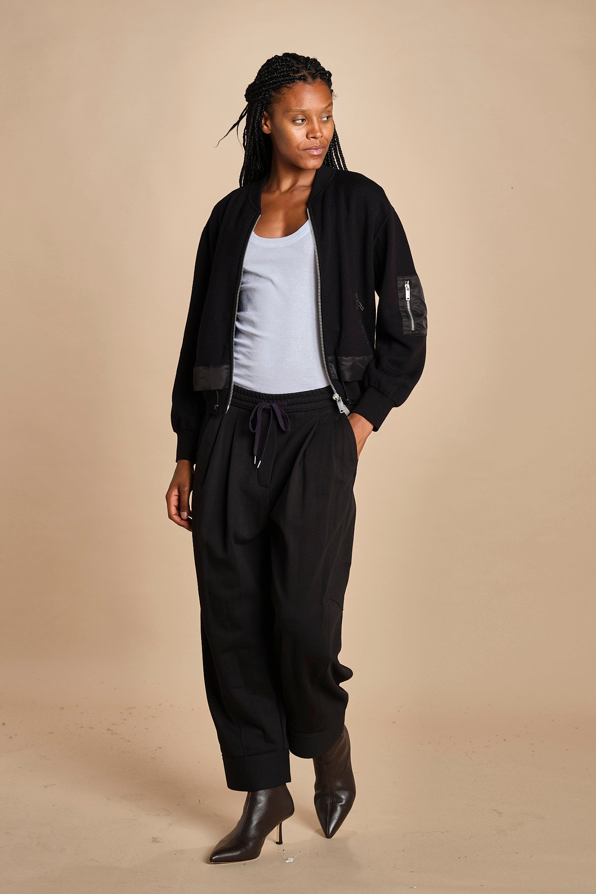 pantalone in felpa con pinces CURVED WIDE LEG 51321UFT MI401 phillip lim 