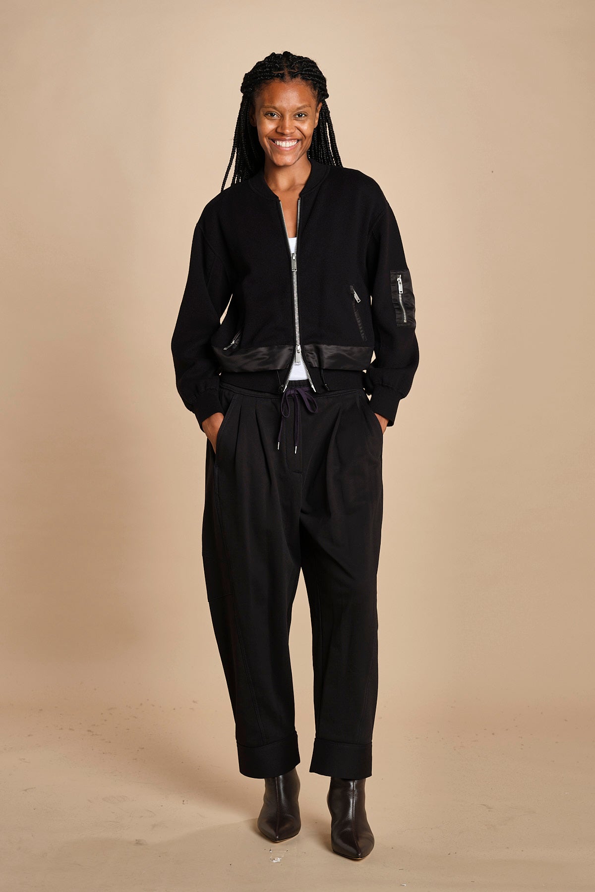 pantalone in felpa con pinces CURVED WIDE LEG 51321UFT MI401 phillip lim 