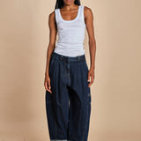 denim over CURVEDWIDE LEG  515324LID D402 DARK INDIGO phillip lim 