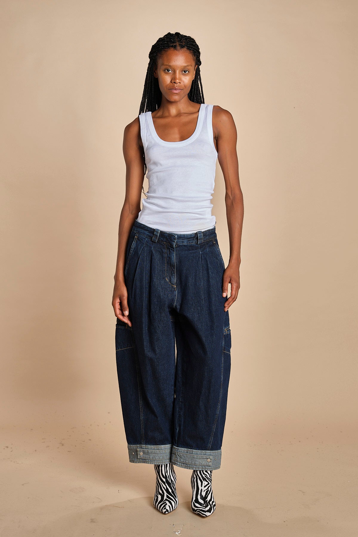 denim over CURVEDWIDE LEG  515324LID D402 DARK INDIGO phillip lim 