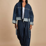 denim over CURVEDWIDE LEG  515324LID D402 DARK INDIGO phillip lim 
