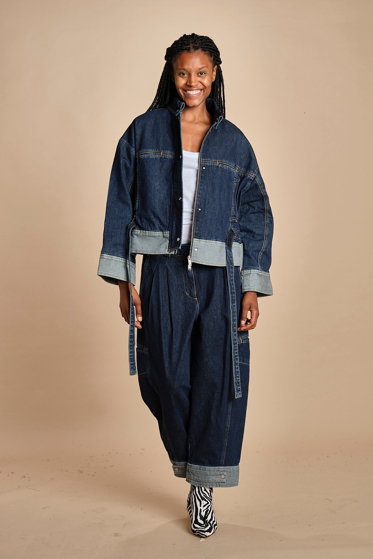 denim over CURVEDWIDE LEG  515324LID D402 DARK INDIGO phillip lim 