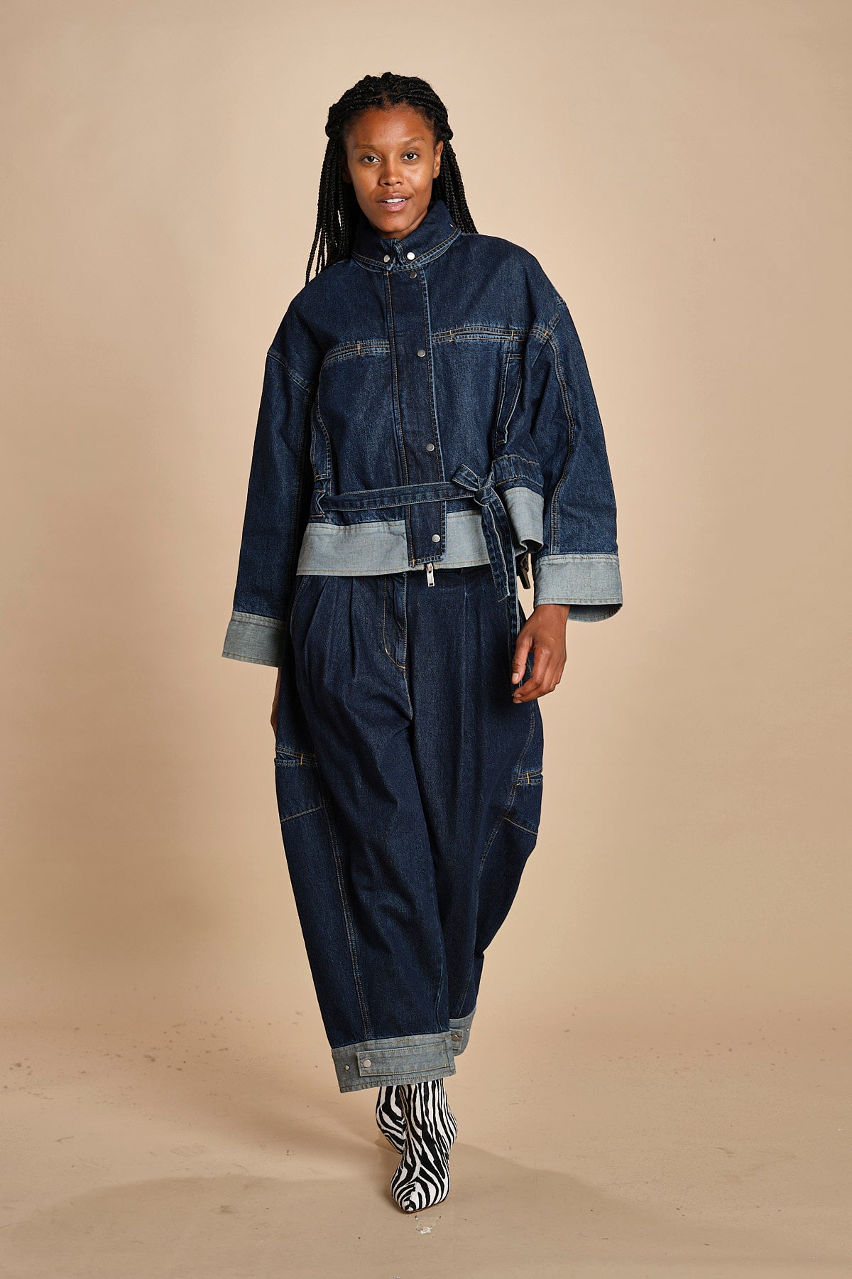 denim over CURVEDWIDE LEG  515324LID D402 DARK INDIGO phillip lim 