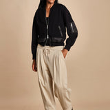 DBL LAYER BOMBER in maglia con zip. 70473TSM BA001 BLACK phillip lim 