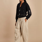 DBL LAYER BOMBER in maglia con zip. 70473TSM BA001 BLACK phillip lim 