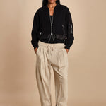 DBL LAYER BOMBER in maglia con zip. 70473TSM BA001 BLACK phillip lim 