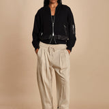DBL LAYER BOMBER in maglia con zip. 70473TSM BA001 BLACK phillip lim 
