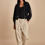 pantalone in felpa con pinces CURVED WIDE LEG 51321UFT CO310 CONCRETE phillip lim 