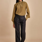 pantalone gessato con pinces MAFALDA 357507146 73 quelledue 