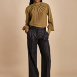 pantalone gessato con pinces MAFALDA 357507146 73 quelledue 
