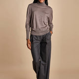 pantalone con pinces in flanella MAFALDA T 357194 50 quelledue 
