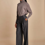 pantalone con pinces in flanella MAFALDA T 357194 50 quelledue 