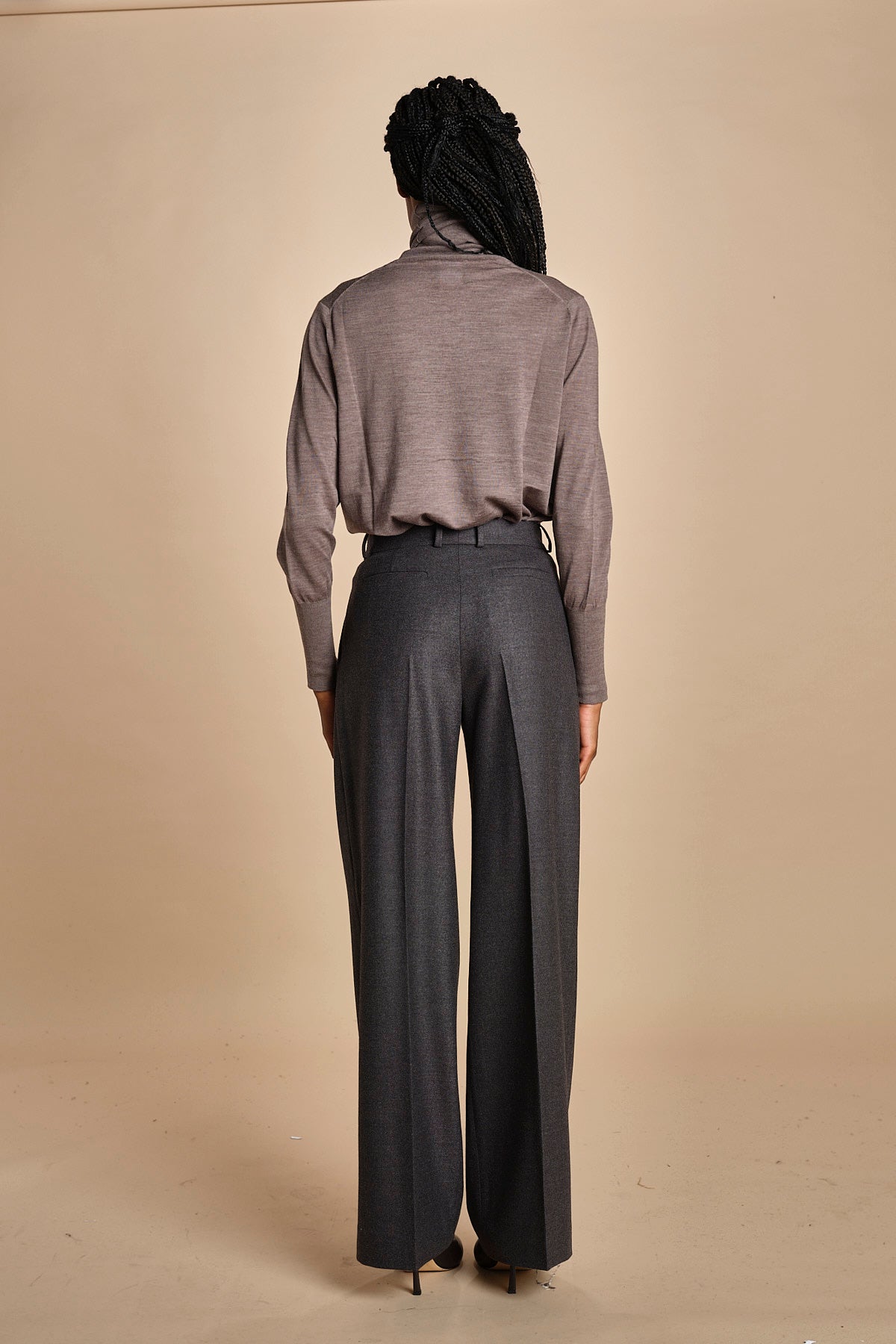 pantalone con pinces in flanella MAFALDA T 357194 50 quelledue 