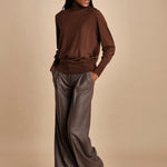 pantalone in flanella con pinces MAFALDA T 357194 73 quelledue 