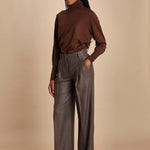 pantalone in flanella con pinces MAFALDA T 357194 73 quelledue 