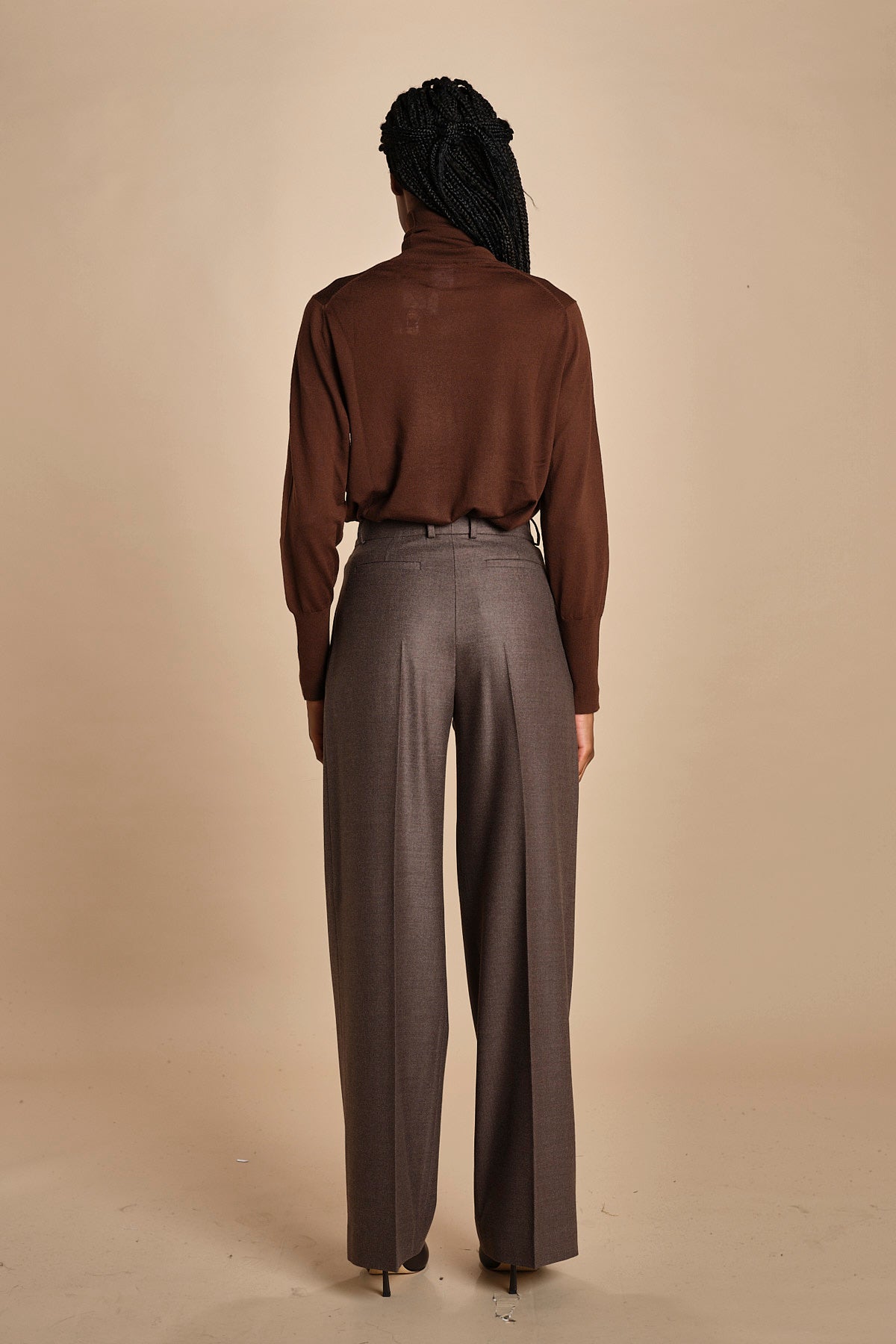pantalone in flanella con pinces MAFALDA T 357194 73 quelledue 