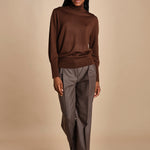 pantalone in flanella con pinces MAFALDA T 357194 73 quelledue 