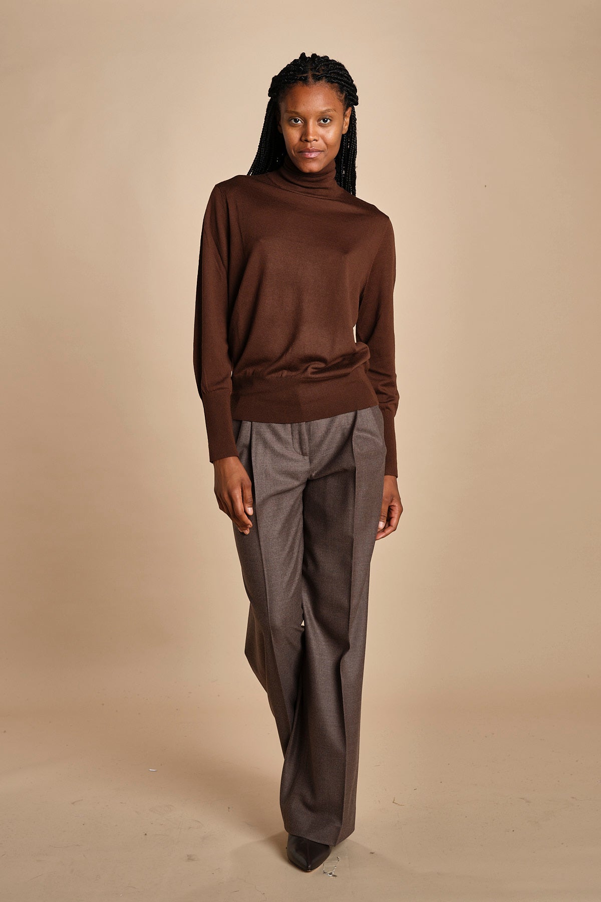 pantalone in flanella con pinces MAFALDA T 357194 73 quelledue 