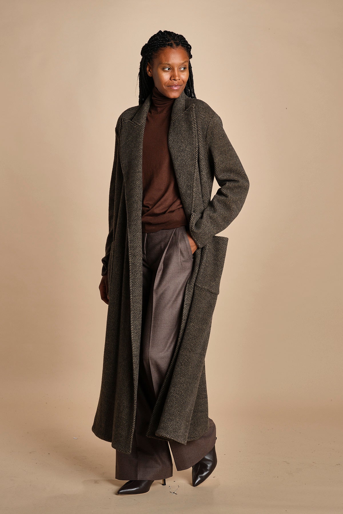pantalone in flanella con pinces MAFALDA T 357194 73 quelledue 