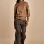 pantalone cropped a quadretti con risvolto MELODIA 65220925 26 quelledue 