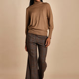 pantalone cropped a quadretti con risvolto MELODIA 65220925 26 quelledue 