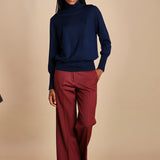 pantalone cropped con risvolto in gabardina MELODIA 652339 164 quelledue 